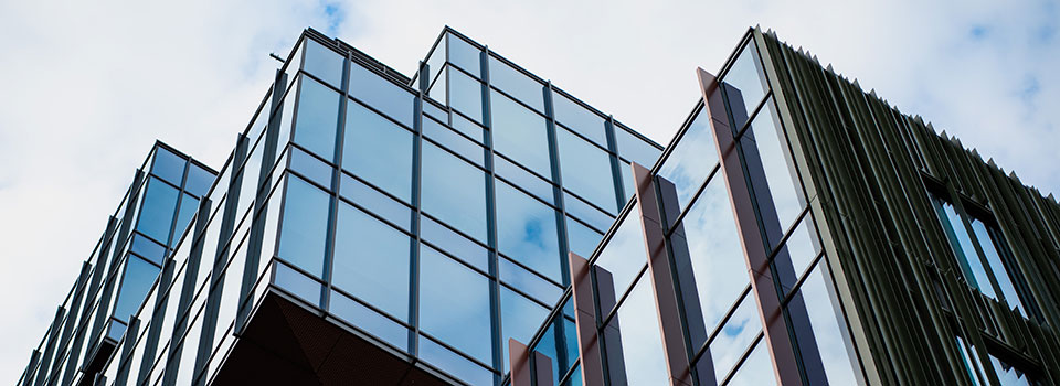 Glass building architecture